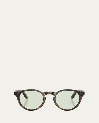 Oliver Peoples Acetate Polarized Round Sunglasses