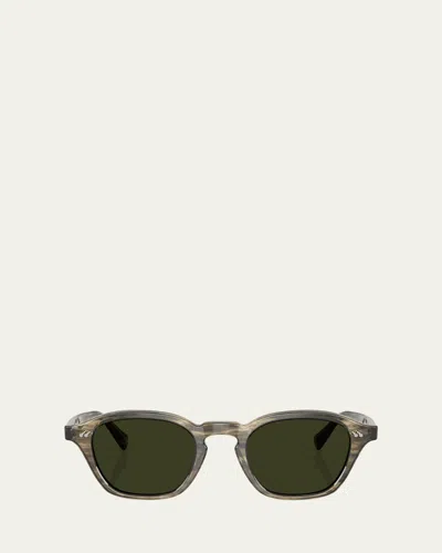 Oliver Peoples Acetate Square Sunglasses In Olive