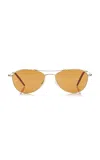 Oliver Peoples Aero Aviator Metal Sunglasses In Orange