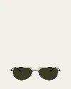 Oliver Peoples Aero Ii Steel Aviator Sunglasses In Black1