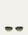 Oliver Peoples Womens Gold Ov1358s Aero Ii Pilot-frame Steel Sunglasses In Gold