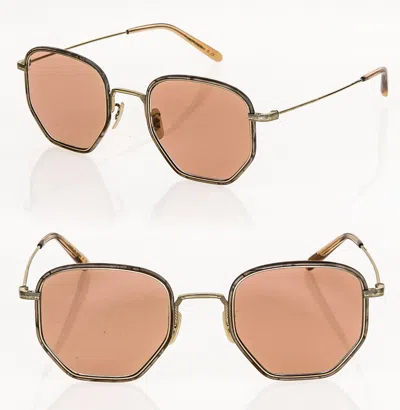 Pre-owned Oliver Peoples Alland Ov1233st Mocha Gold Titanium Photochromic Sunglasses 1233 In Pink