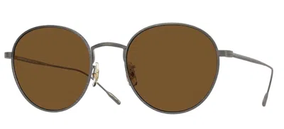 Pre-owned Oliver Peoples Altair Ov 1306st Antique Pewter/brown Polar (5254/57) Sunglasses