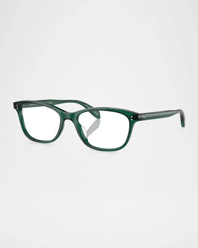 Oliver Peoples Ashton Square Acetate Eyeglasses In Green