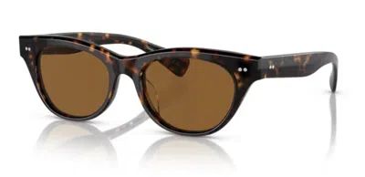 Pre-owned Oliver Peoples Avelin 0ov5541su 100953 Havana/true Brown Women's Sunglasses