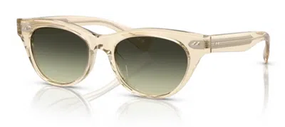 Pre-owned Oliver Peoples Avelin 0ov5541su 1094bh Buff/green Gradient Women's Sunglasses