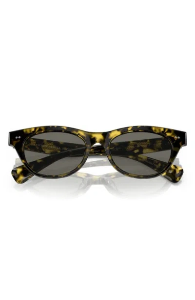 Oliver Peoples Avelin 52mm Butterfly Sunglasses In Black/yellow
