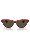 Oliver Peoples Avelin 52mm Butterfly Sunglasses In Transparent Red Green