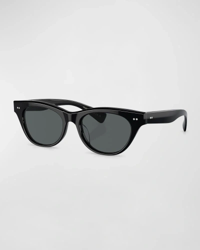 Oliver Peoples Avelin Acetate Butterfly Sunglasses In Black