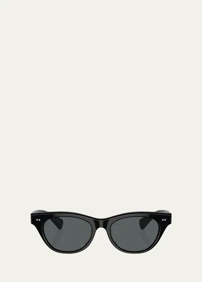 Oliver Peoples Avelin Acetate Butterfly Sunglasses In Black