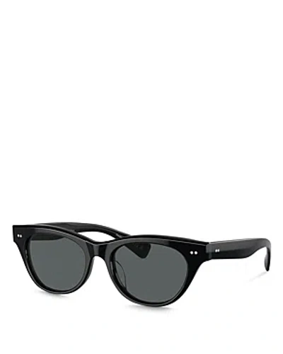 Oliver Peoples Avelin Acetate Butterfly Sunglasses In Black Dark Grey