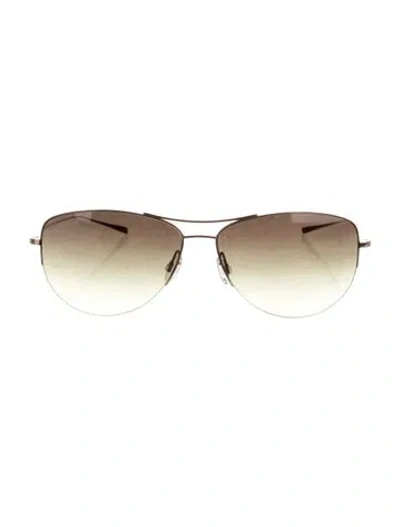 Pre-owned Oliver Peoples Aviator Gradient Sunglasses In Gold