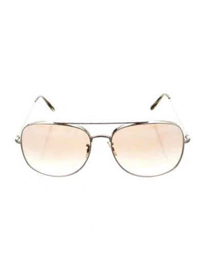 Pre-owned Oliver Peoples Aviator Gradient Sunglasses In Neutrals