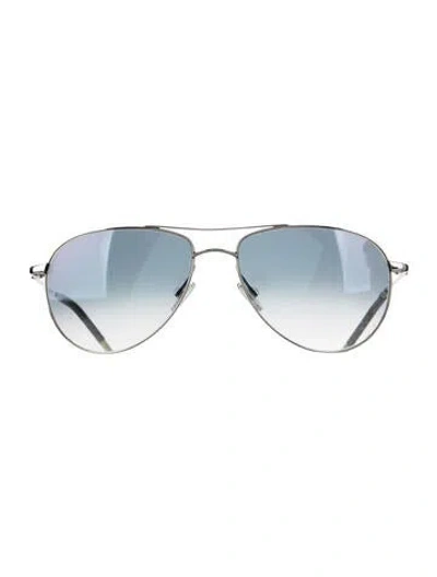 Pre-owned Oliver Peoples Aviator Gradient Sunglasses In Silver