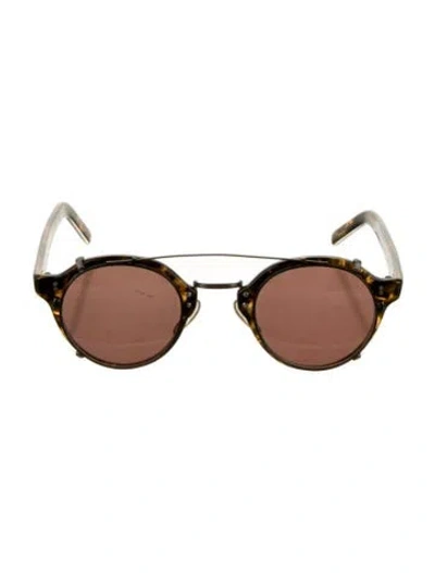 Pre-owned Oliver Peoples Aviator Mirrored Sunglasses In Brown