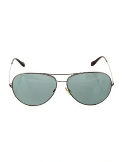 Pre-owned Oliver Peoples Aviator Mirrored Sunglasses In Gold