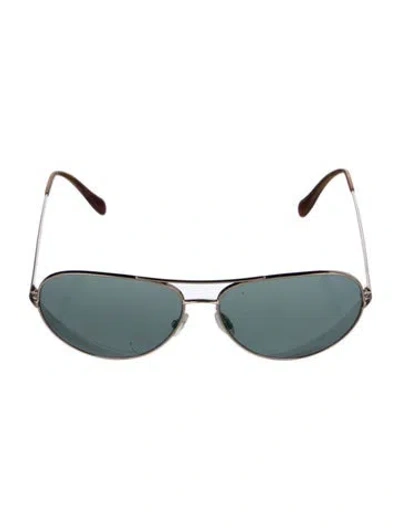 Pre-owned Oliver Peoples Aviator Mirrored Sunglasses In Gold