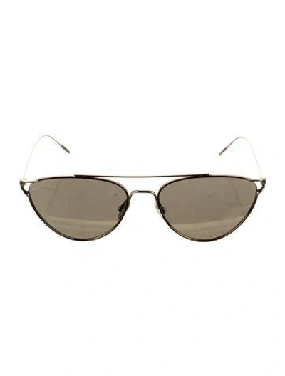 Pre-owned Oliver Peoples Aviator Mirrored Sunglasses In Gold