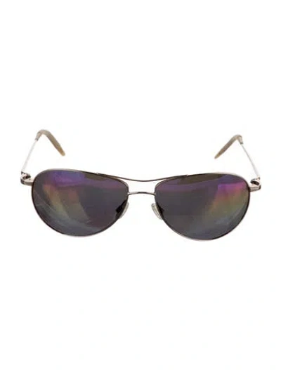 Pre-owned Oliver Peoples Aviator Mirrored Sunglasses In Neutrals