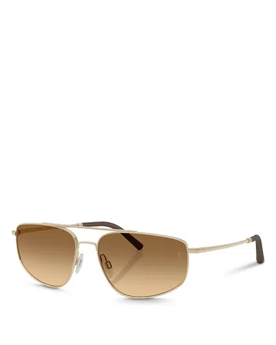 Oliver Peoples Aviator Sunglasses, 59mm In Brown