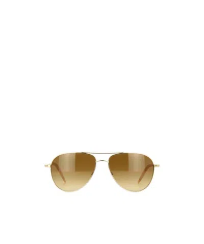 Oliver Peoples Aviator Sunglasses In Nude