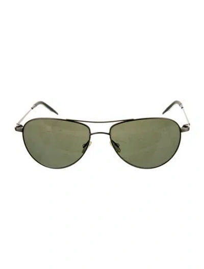 Pre-owned Oliver Peoples Aviator Tinted Sunglasses In Black