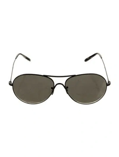 Pre-owned Oliver Peoples Aviator Tinted Sunglasses In Black
