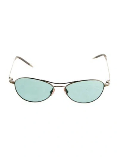 Pre-owned Oliver Peoples Aviator Tinted Sunglasses In Blue/gold