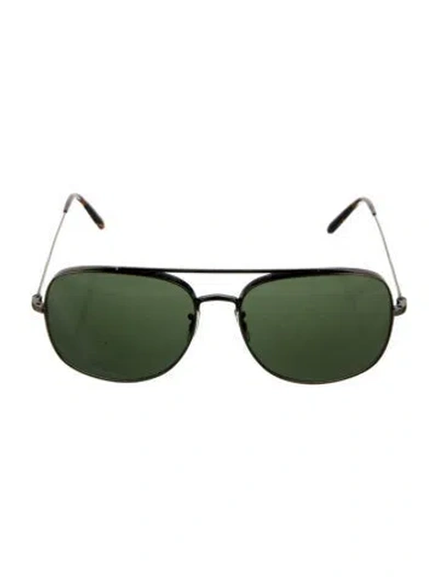 Pre-owned Oliver Peoples Aviator Tinted Sunglasses In Brown