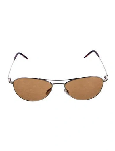 Pre-owned Oliver Peoples Aviator Tinted Sunglasses In Brown