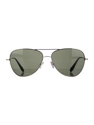 Pre-owned Oliver Peoples Aviator Tinted Sunglasses In Gold