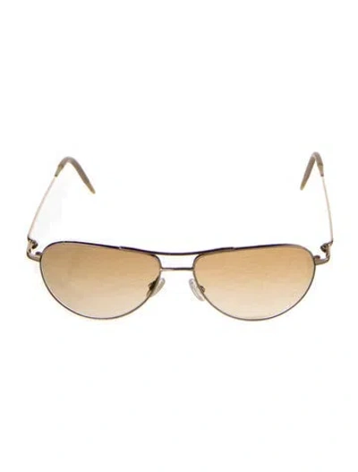 Pre-owned Oliver Peoples Aviator Tinted Sunglasses In Gold