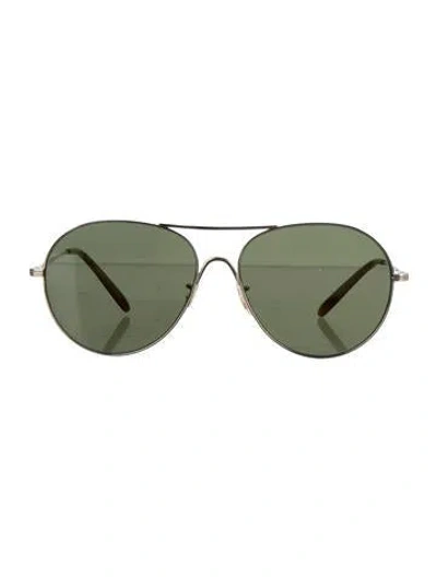 Pre-owned Oliver Peoples Aviator Tinted Sunglasses In Gold