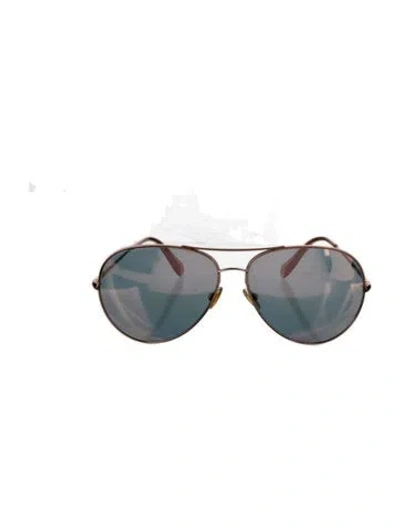 Pre-owned Oliver Peoples Aviator Tinted Sunglasses In Metallic/pink