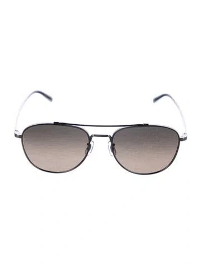 Pre-owned Oliver Peoples Aviator Tinted Sunglasses In Silver