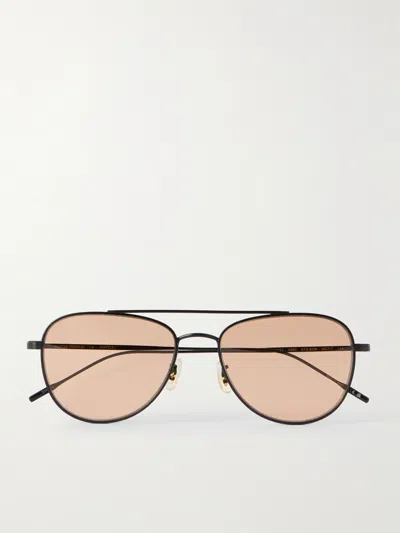 Oliver Peoples Aviator-style Metal Sunglasses In Black