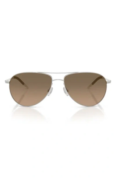 Oliver Peoples Benedict 59mm Photochromic Gradient Aviator Sunglasses In Brown