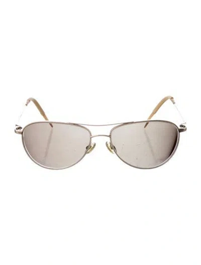 Pre-owned Oliver Peoples Benedict Aviator Sunglasses In Gold