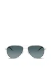 Oliver Peoples Benedict Pilot-frame Sunglasses In Silver