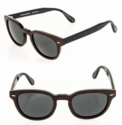 Pre-owned Oliver Peoples Berluti Sheldrake Leather Sunglasses Ov5036q Black Tobacco 5036