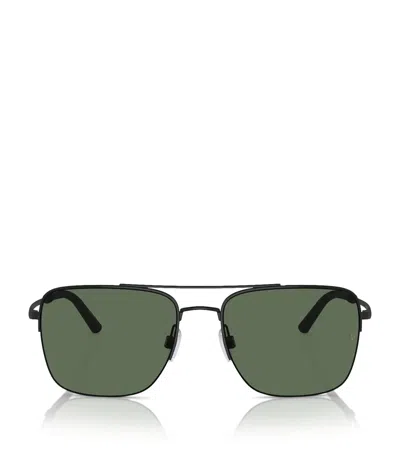 Oliver Peoples Black R-2 Sunglasses In 50629a