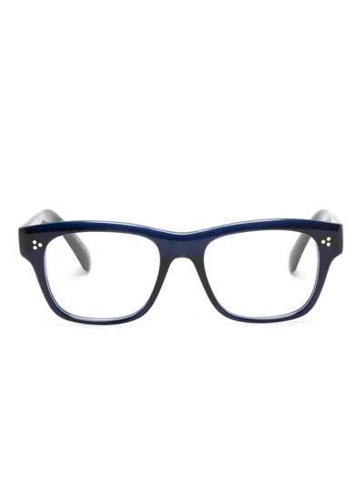 Oliver Peoples Birell Rectangle-frame Glasses In Blue