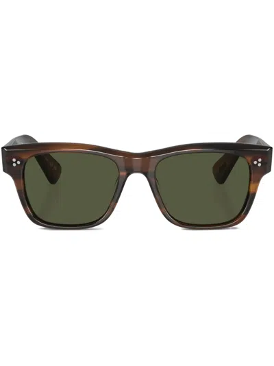 Oliver Peoples Birell Square-frame Sunglasses In Braun
