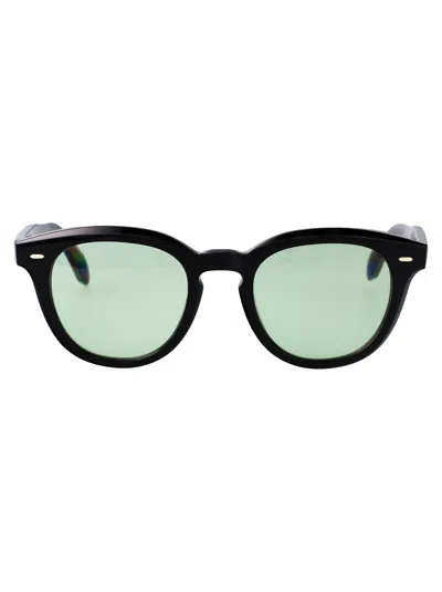 Oliver Peoples Black Acetate Optical Glasses In Green