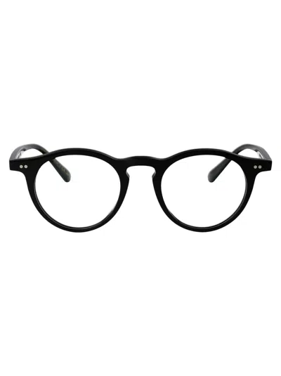 Oliver Peoples Black Acetate Optical Glasses In Green