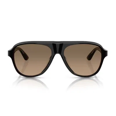 Oliver Peoples Black Paul Newman Acetate Oversized Aviator Sunglasses