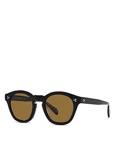 Oliver Peoples Boudreau L. A. Square Sunglasses, 48mm In Black_cognac
