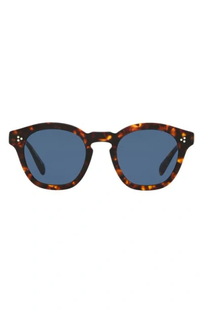 Oliver Peoples Boudreau La 48mm Round Sunglasses In Brown