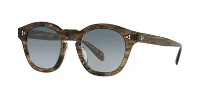 Pre-owned Oliver Peoples Boudreau L.a. Ov 5382su Sepia Smoke/soft Teal Shaded Sunglasses