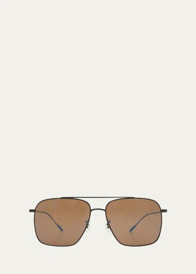 Oliver Peoples Brown Titanium & Crystal Aviator Sunglasses In Tortoise